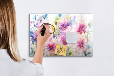 Magnetic erase board Painted flowers