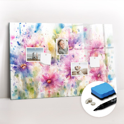 Magnetic erase board Painted flowers