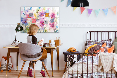 Magnetic erase board Painted flowers