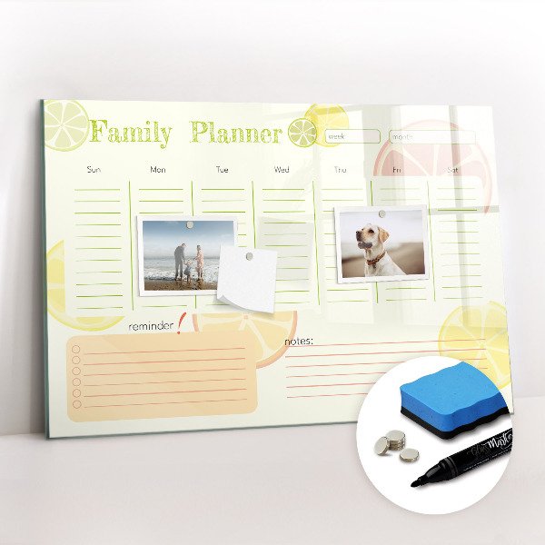 Magnetic writing board Family planner