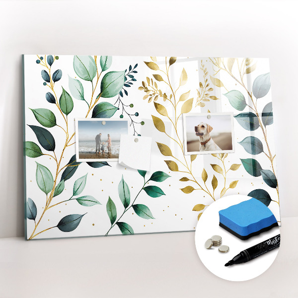 Magnetic writing board Plants leaves pattern