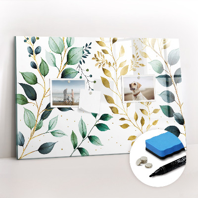 Magnetic writing board Plants leaves pattern