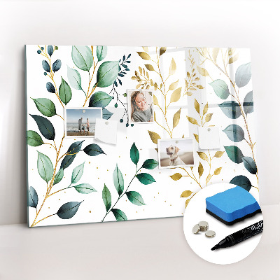 Magnetic writing board Plants leaves pattern