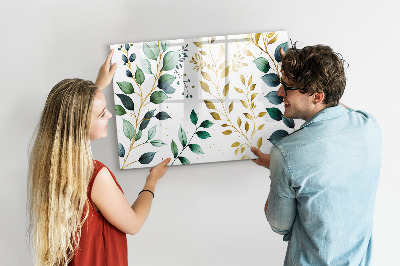 Magnetic writing board Plants leaves pattern