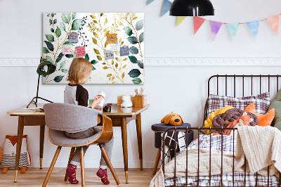 Magnetic writing board Plants leaves pattern