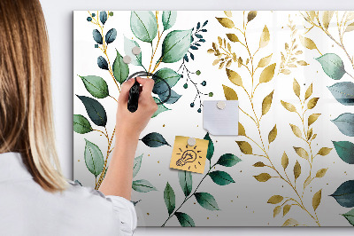 Magnetic writing board Plants leaves pattern