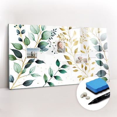 Magnetic writing board Plants leaves pattern