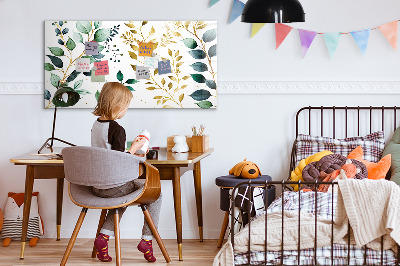 Magnetic writing board Plants leaves pattern