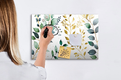 Magnetic writing board Plants leaves pattern