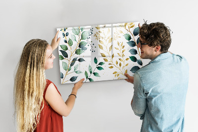 Magnetic writing board Plants leaves pattern