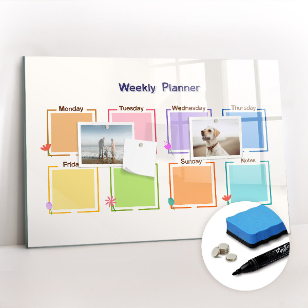 Magnetic erase board Weekly planner