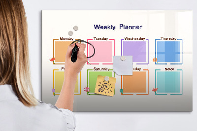 Magnetic erase board Weekly planner