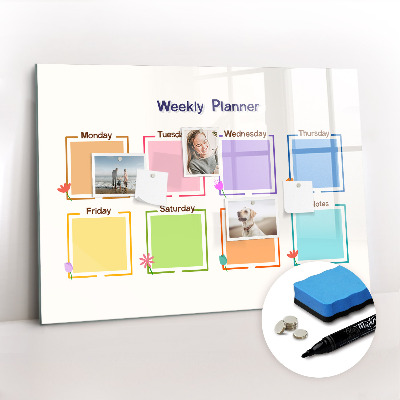 Magnetic erase board Weekly planner