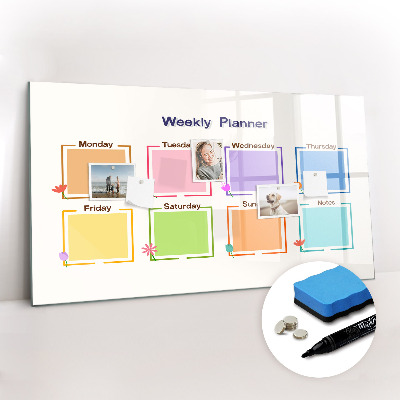 Magnetic erase board Weekly planner