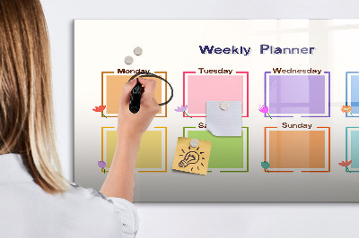 Magnetic erase board Weekly planner