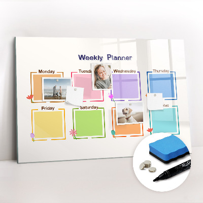 Magnetic erase board Weekly planner