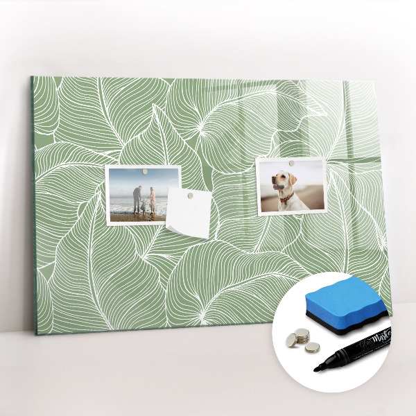 Magnetic writing board Leaves nature pattern