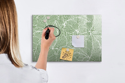 Magnetic writing board Leaves nature pattern