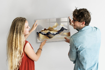 Magnetic writing board Mountains abstract