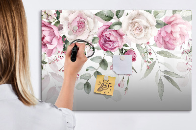 Magnetic erase board Watercolor roses
