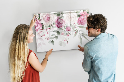 Magnetic erase board Watercolor roses