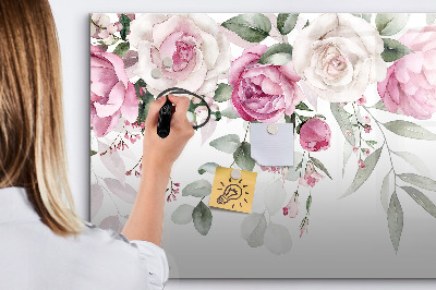 Magnetic erase board Watercolor roses