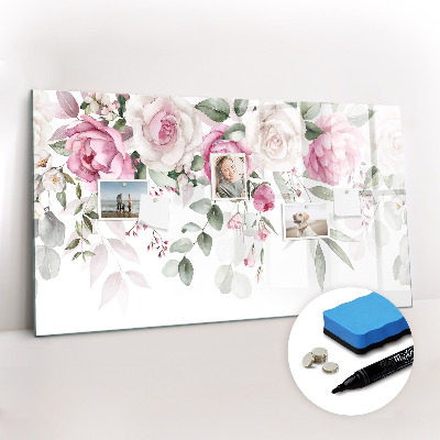 Magnetic erase board Watercolor roses