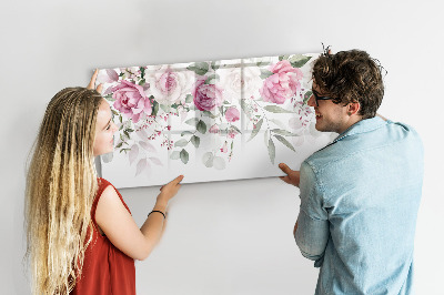 Magnetic erase board Watercolor roses