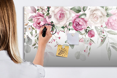 Magnetic erase board Watercolor roses