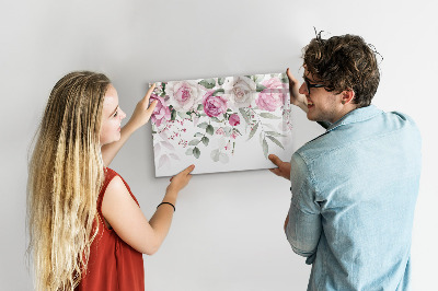 Magnetic erase board Watercolor roses