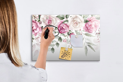 Magnetic erase board Watercolor roses