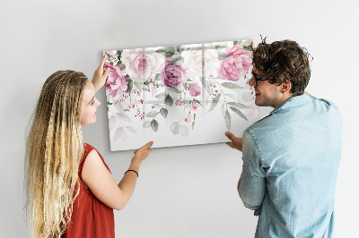Magnetic erase board Watercolor roses