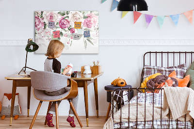 Magnetic erase board Watercolor roses