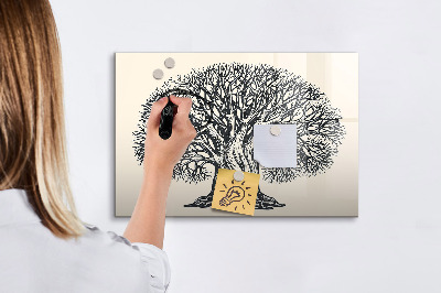 Magnetic writing board Big tree nature