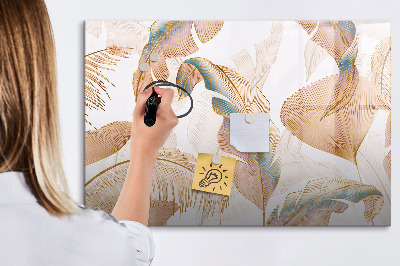 Magnetic board with marker Nature leaf pattern