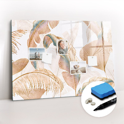 Magnetic board with marker Nature leaf pattern