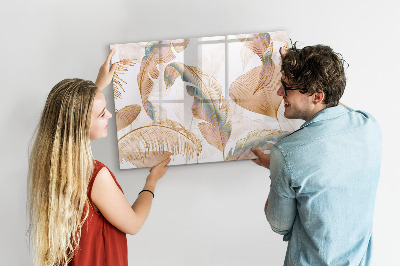 Magnetic erase board Nature leaf pattern