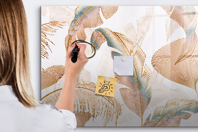 Magnetic board with marker Nature leaf pattern
