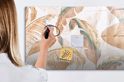 Magnetic erase board Nature leaf pattern
