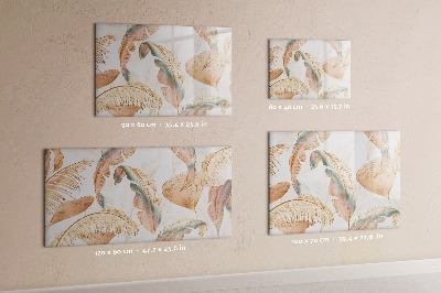 Magnetic board with marker Nature leaf pattern