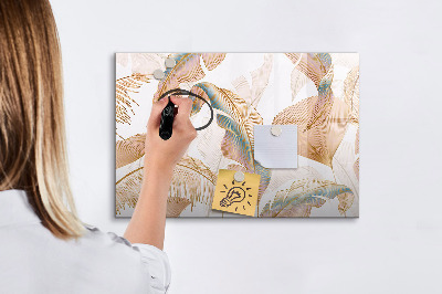 Magnetic board with marker Nature leaf pattern