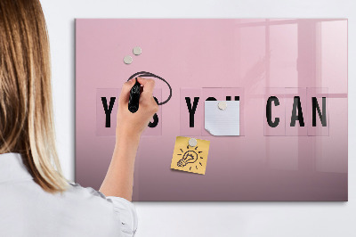 Magnetic board with marker Yes You Can