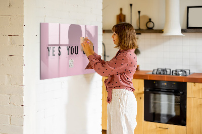 Magnetic board with marker Yes You Can