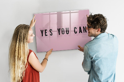 Magnetic board with marker Yes You Can