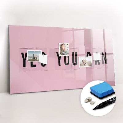 Magnetic board with marker Yes You Can