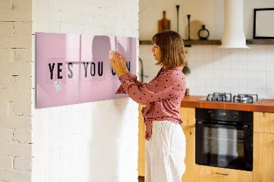 Magnetic board with marker Yes You Can