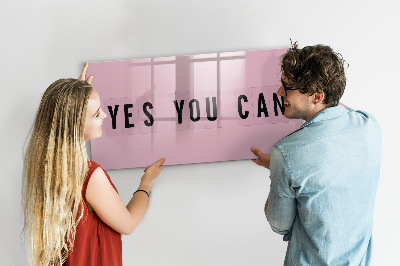 Magnetic board with marker Yes You Can