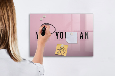 Magnetic board with marker Yes You Can