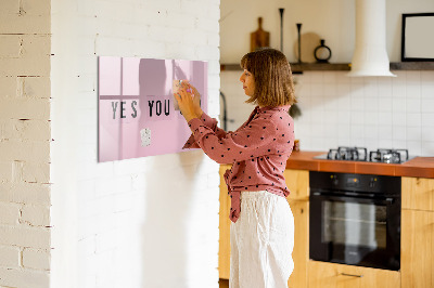 Magnetic board with marker Yes You Can