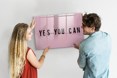 Magnetic board with marker Yes You Can